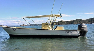 Custom 24ft center console fishing charter for half-day inshore trips in Papagayo Gulf, Guanacaste
