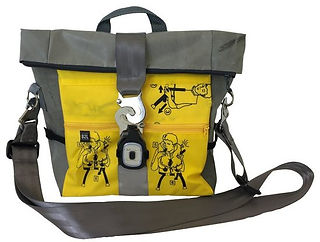 Fahrradtasche in grau gelb