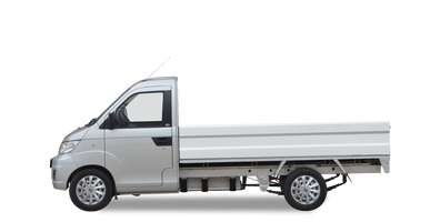 Elektro Transporter in weiss mit Pritsche