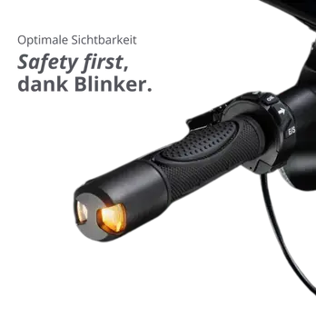 schwarzer e-Scooter Lenkerende mit Blinker