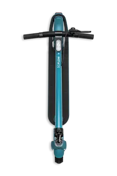 blauer e-scooter von oben geklappt