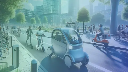 Mobilität der Zukunft mit unterschiedlichen Fahrzeugkategorien