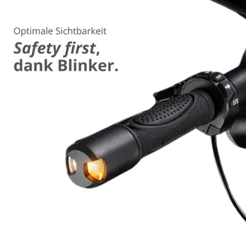 schwarzer e-scooter Lenkergriff mit Blinker