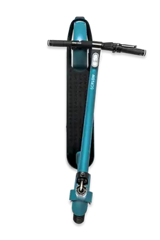 blauer e-Scooter geklappt von oben