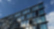 Glasfassade in blau