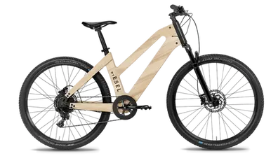 Holz E-Bike in seitlicher Ansicht