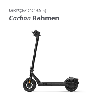 schwarzer e-scooter seitlich