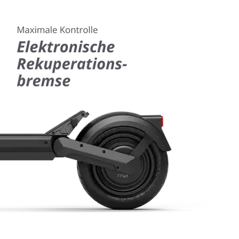 schwarzer e-Scooter Hinterrad