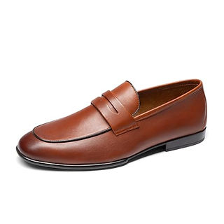 Bruno Marc Brown Suede Penny Loafers