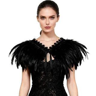 Black Feather Shrug Cape