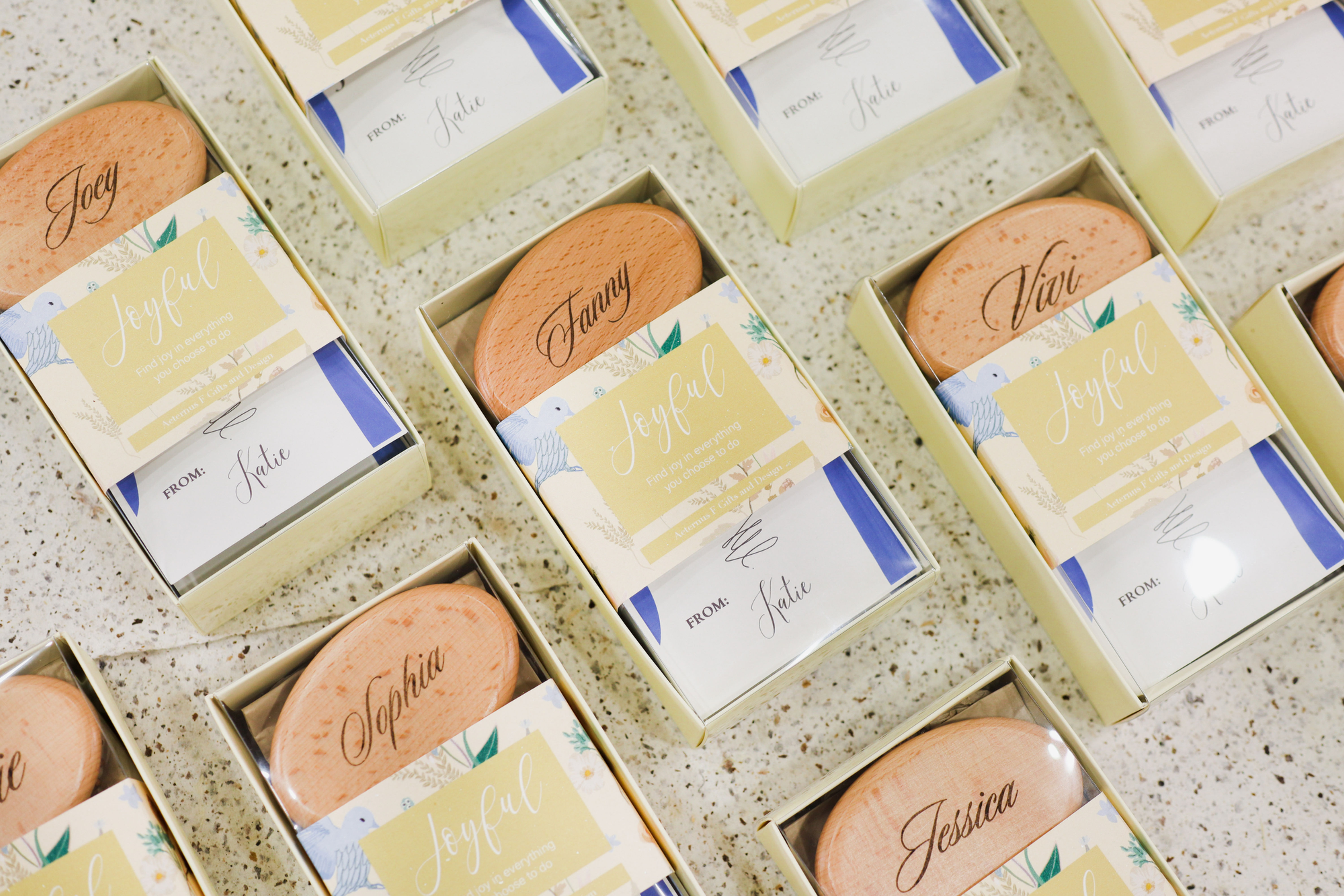 【散水禮盒】個性化客製茶包禮盒 木質氣墊梳子