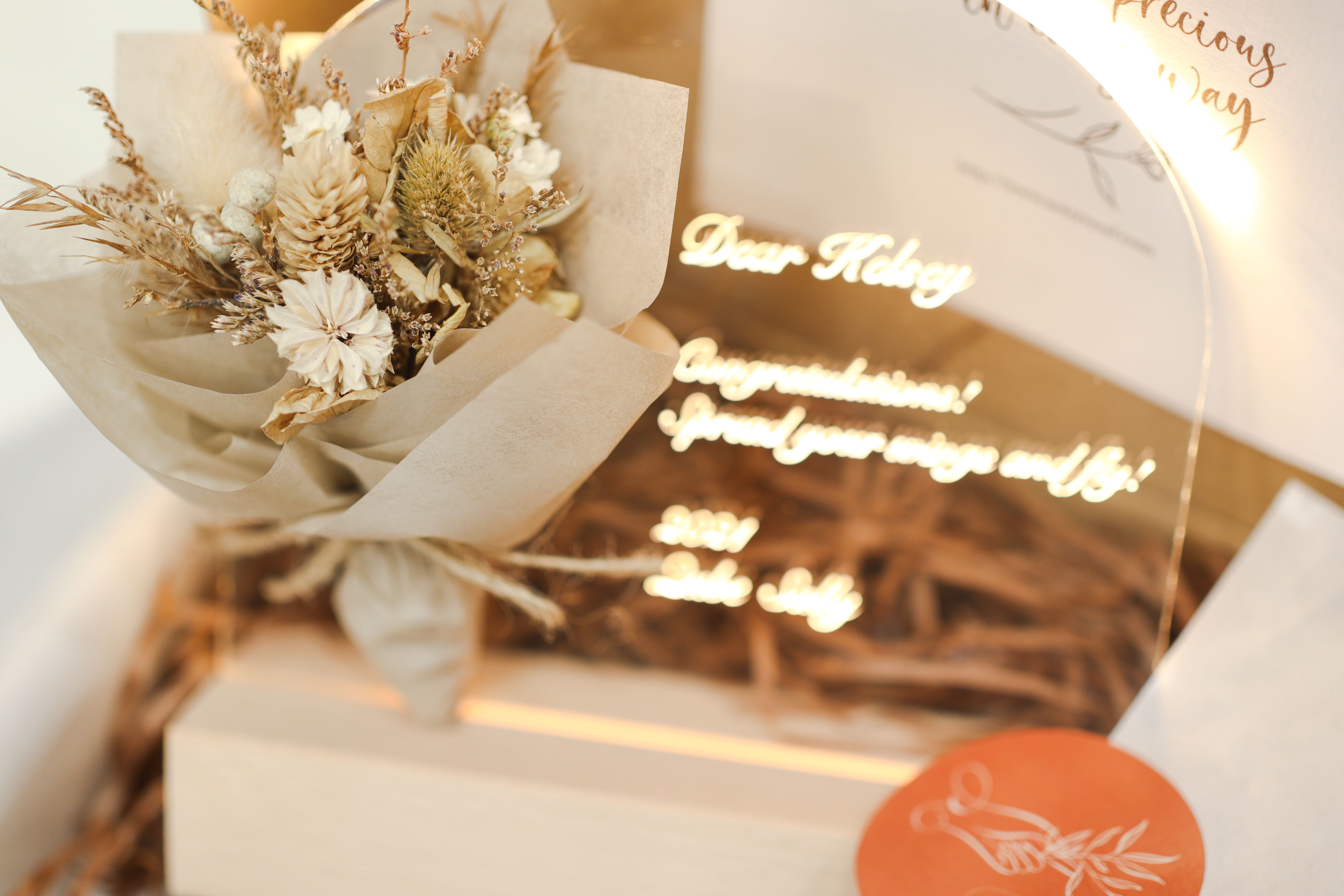 乾燥花小花束 x 小枱橙