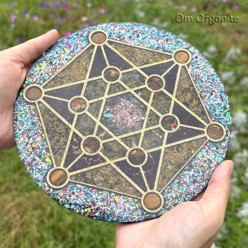 Thumbnail: Celestial Sacred Geometry Orgonite Charging Plate