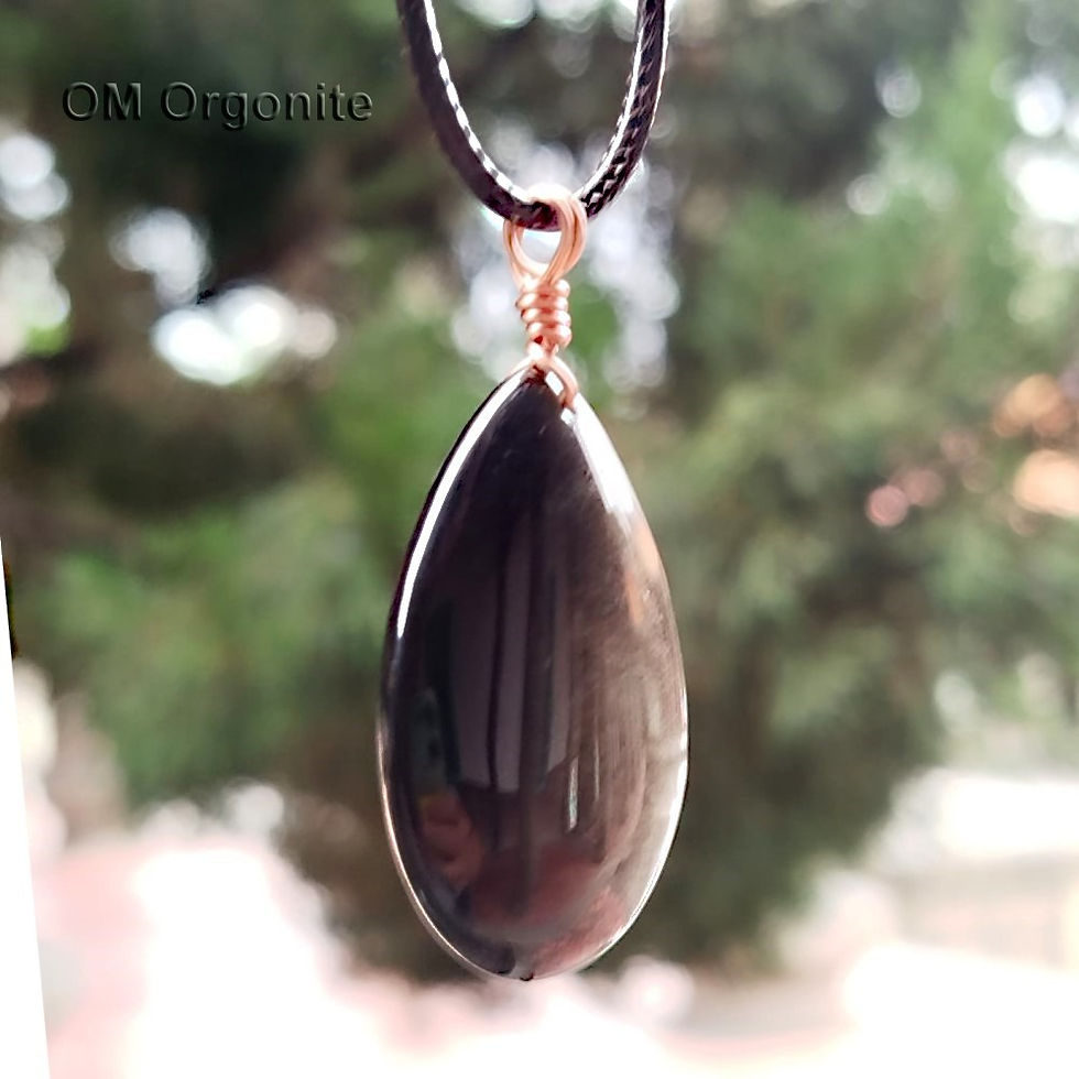 Thumbnail: Golden Sheen Obsidian Waterdrop Necklace