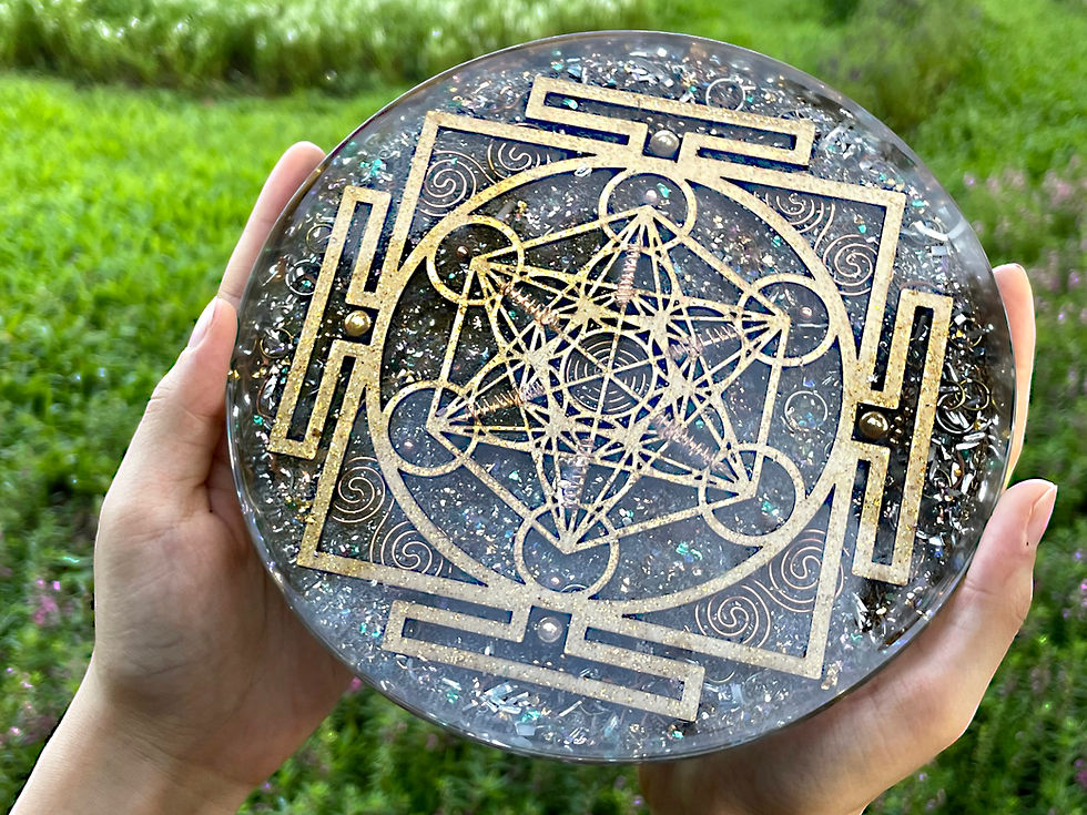 Thumbnail: 7" Metatron's Cube Orgonite Charging Plate