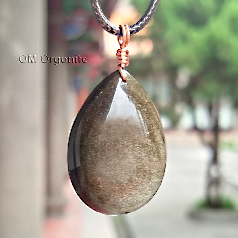 Thumbnail: Golden Sheen Obsidian Waterdrop Necklace