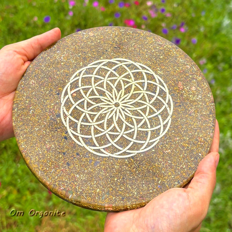 Thumbnail: Merkaba & Chakra Symbols Orgonite Charging Plate