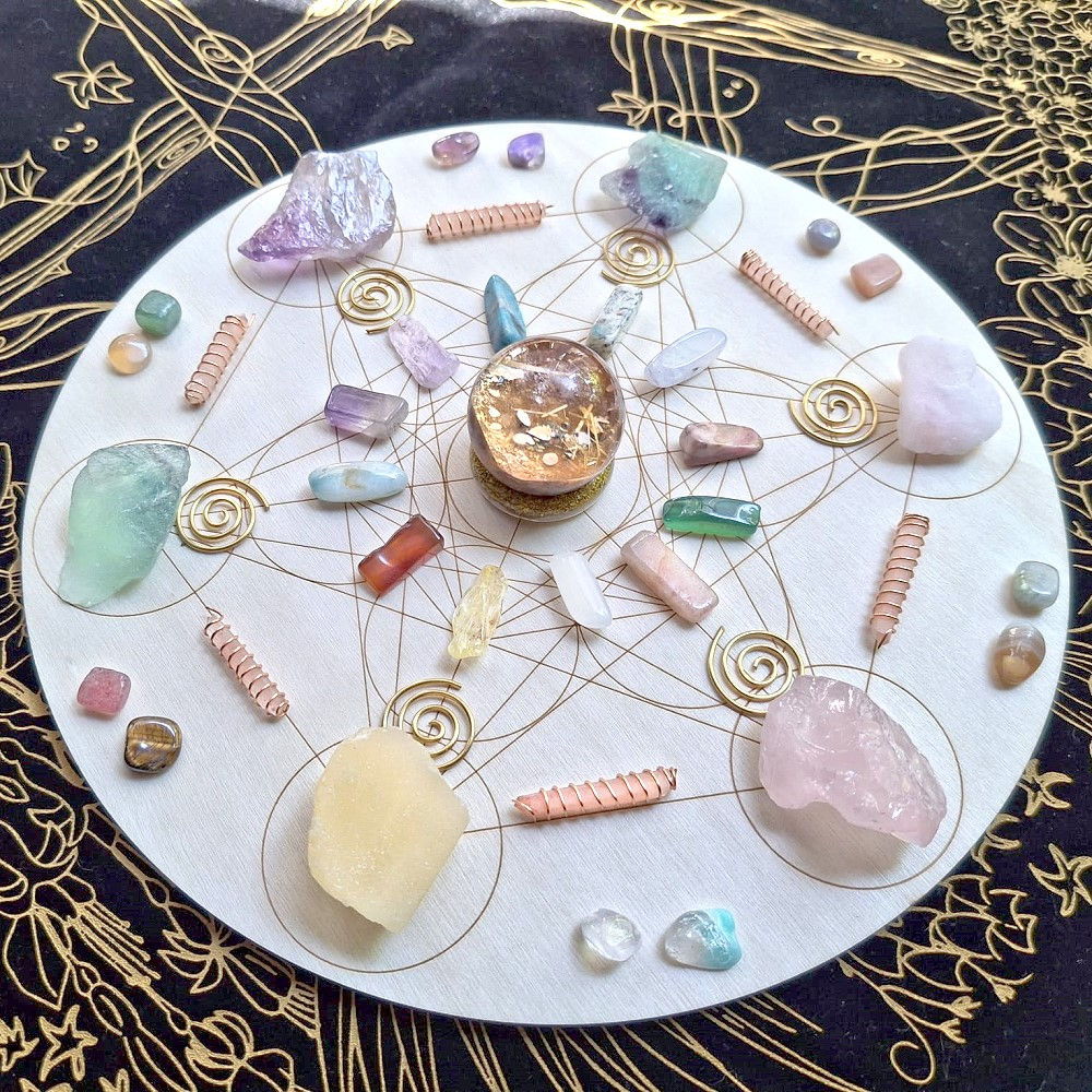 Crystal Grid Kit for Chakra Energy Cleansing