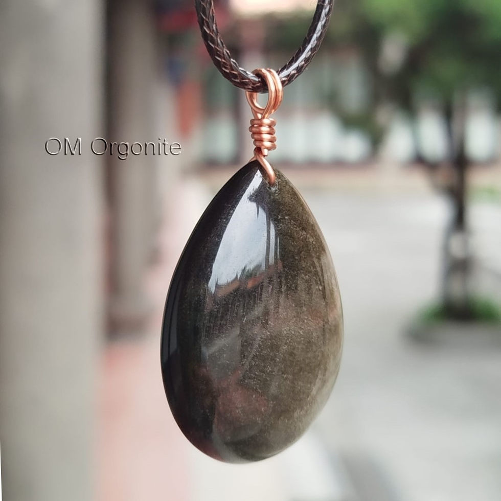 Thumbnail: Golden Sheen Obsidian Waterdrop Necklace