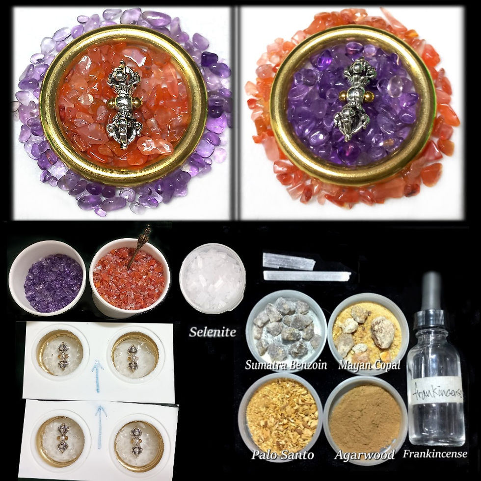 Thumbnail: Tibetan Vajra Dorje Orgone Puck with Amethyst and Red Agate