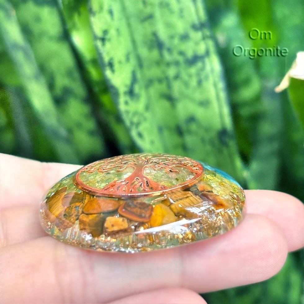 Thumbnail: Tree of Life Orgone Energy Puck with Gold and Silver
