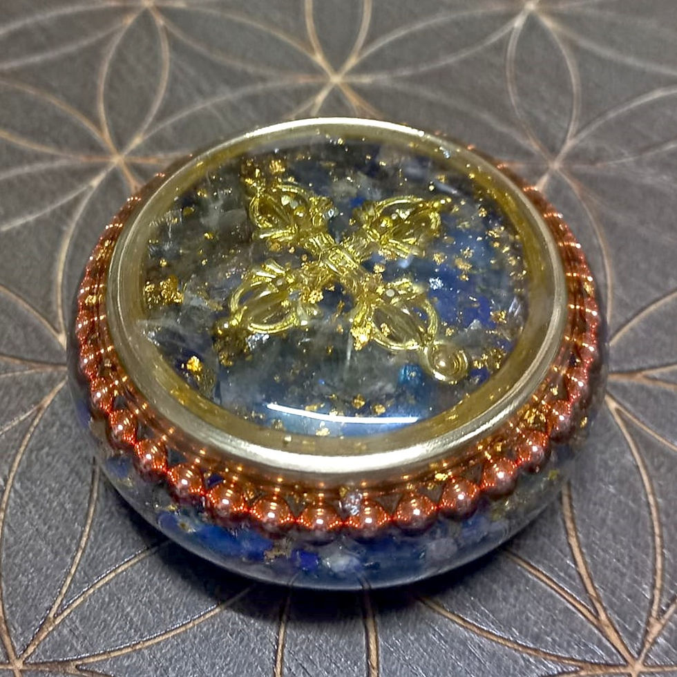Thumbnail: Orgone Energy Device with Tibetan Cross Dorje & Lotus Symbol