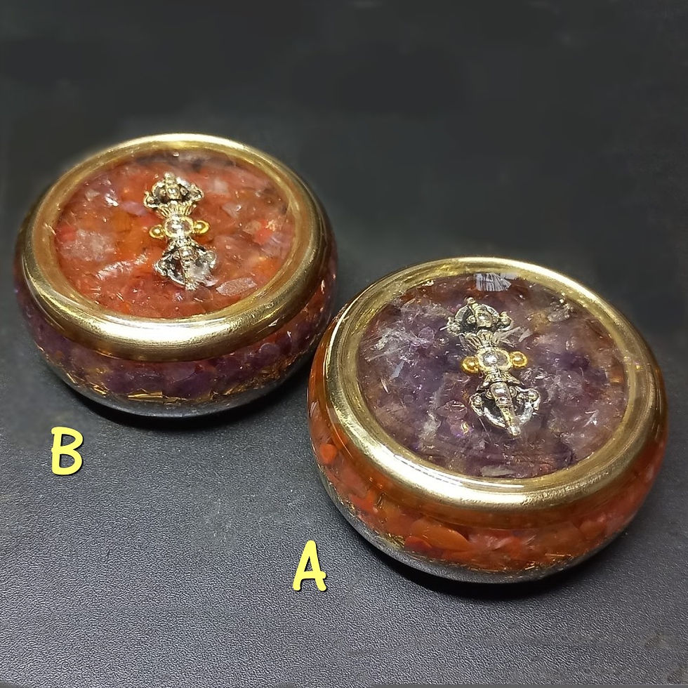 Thumbnail: Tibetan Vajra Dorje Orgone Puck with Amethyst and Red Agate