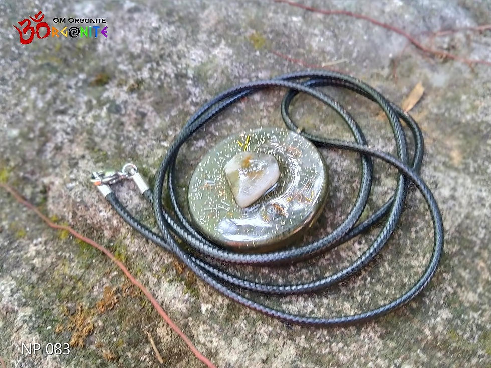 Thumbnail: Golden Rutilated Quartz & Spiral Necklace