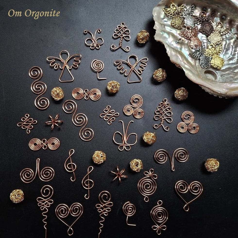 Thumbnail: Angel and Copper Spirals Set | 28 Copper Spirals and Metal Charms