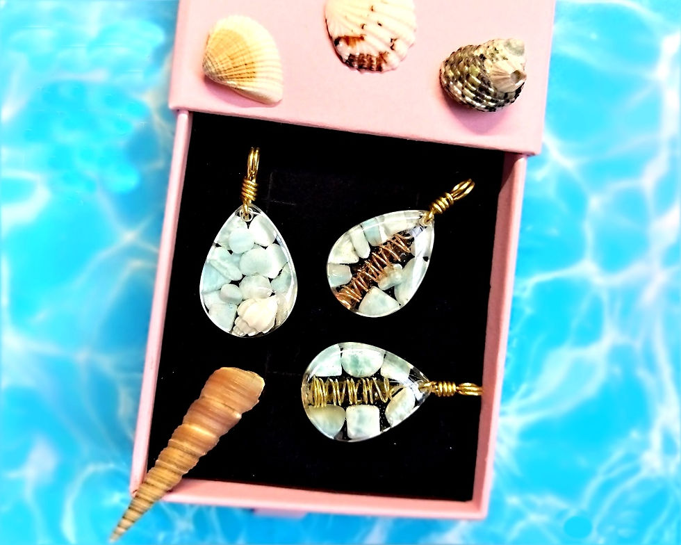 Thumbnail: Larimar & Crystal Point Ocean Vibes Necklace