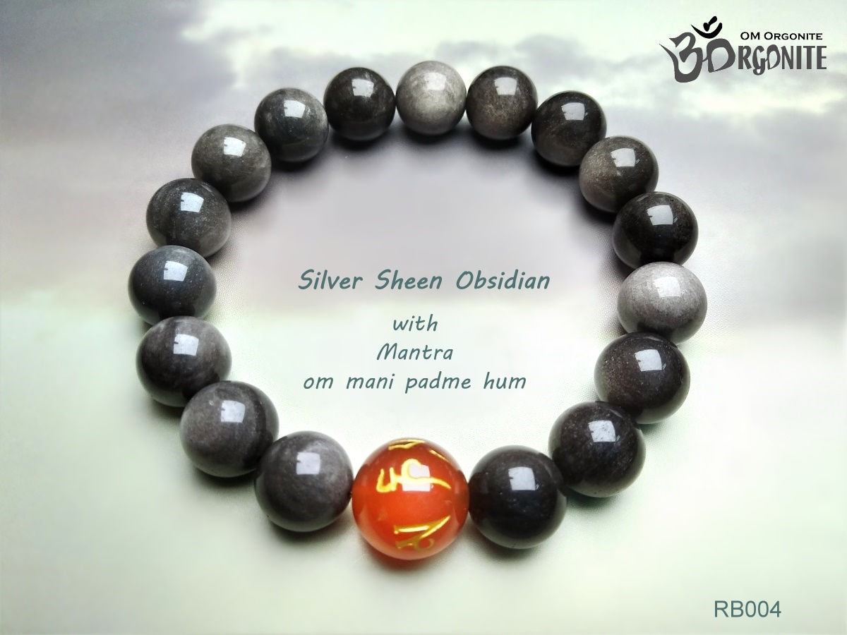 Silver Sheen Obsidian Bracelet