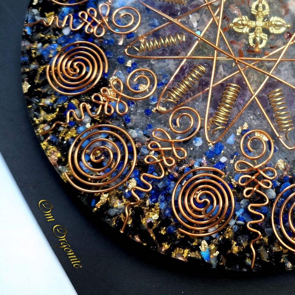 Thumbnail: Tibetan Cross Dorje Protection Orgonite Charging Plate