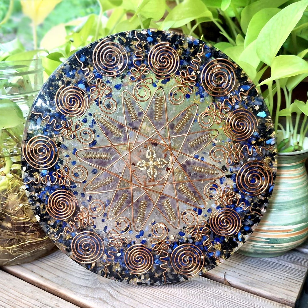 Thumbnail: Tibetan Cross Dorje Protection Orgonite Charging Plate