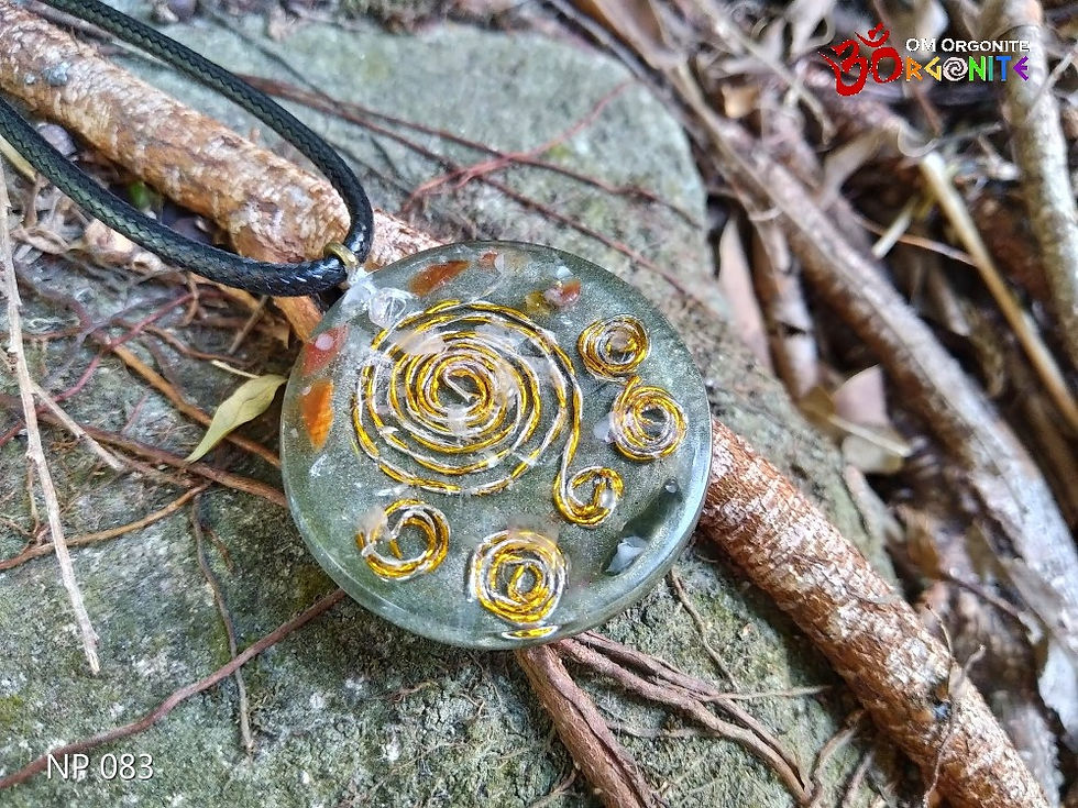 Thumbnail: Golden Rutilated Quartz & Spiral Necklace