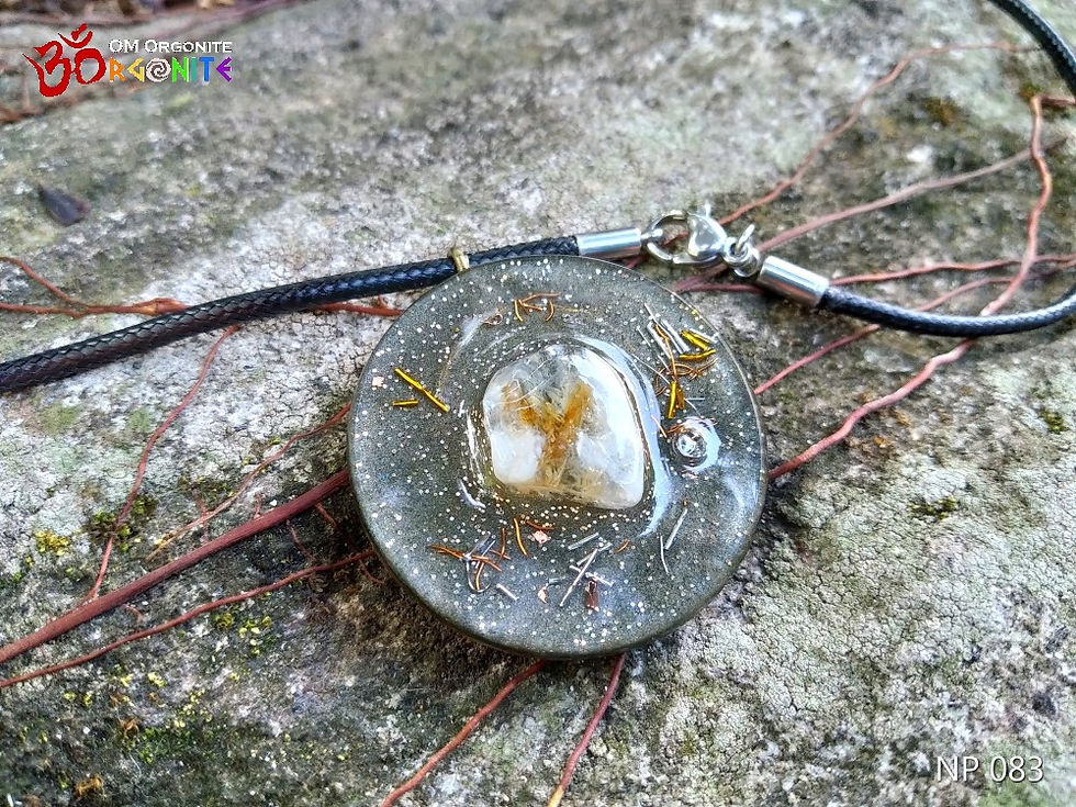 Thumbnail: Golden Rutilated Quartz & Spiral Necklace