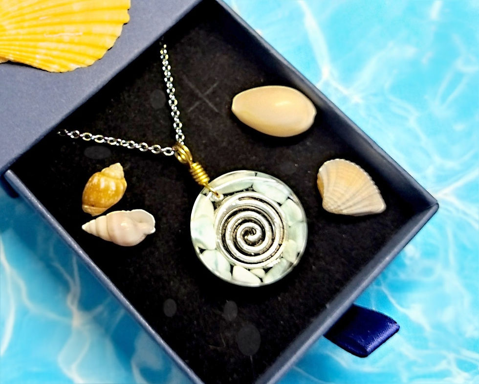 Thumbnail: Larimar & Crystal Point Ocean Vibes Necklace