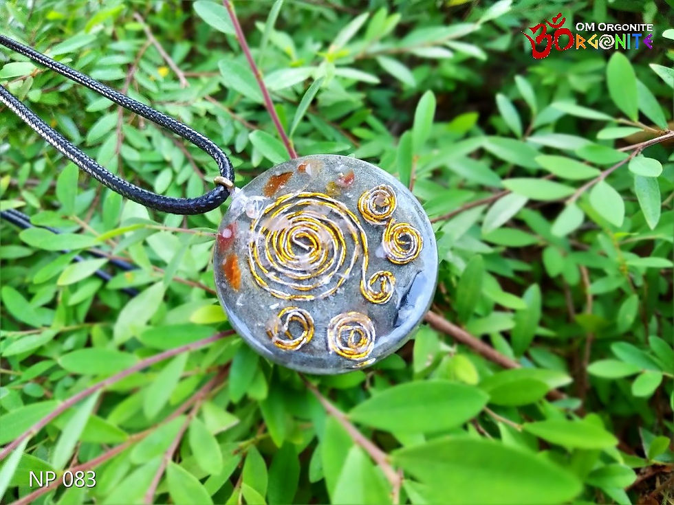 Thumbnail: Golden Rutilated Quartz & Spiral Necklace