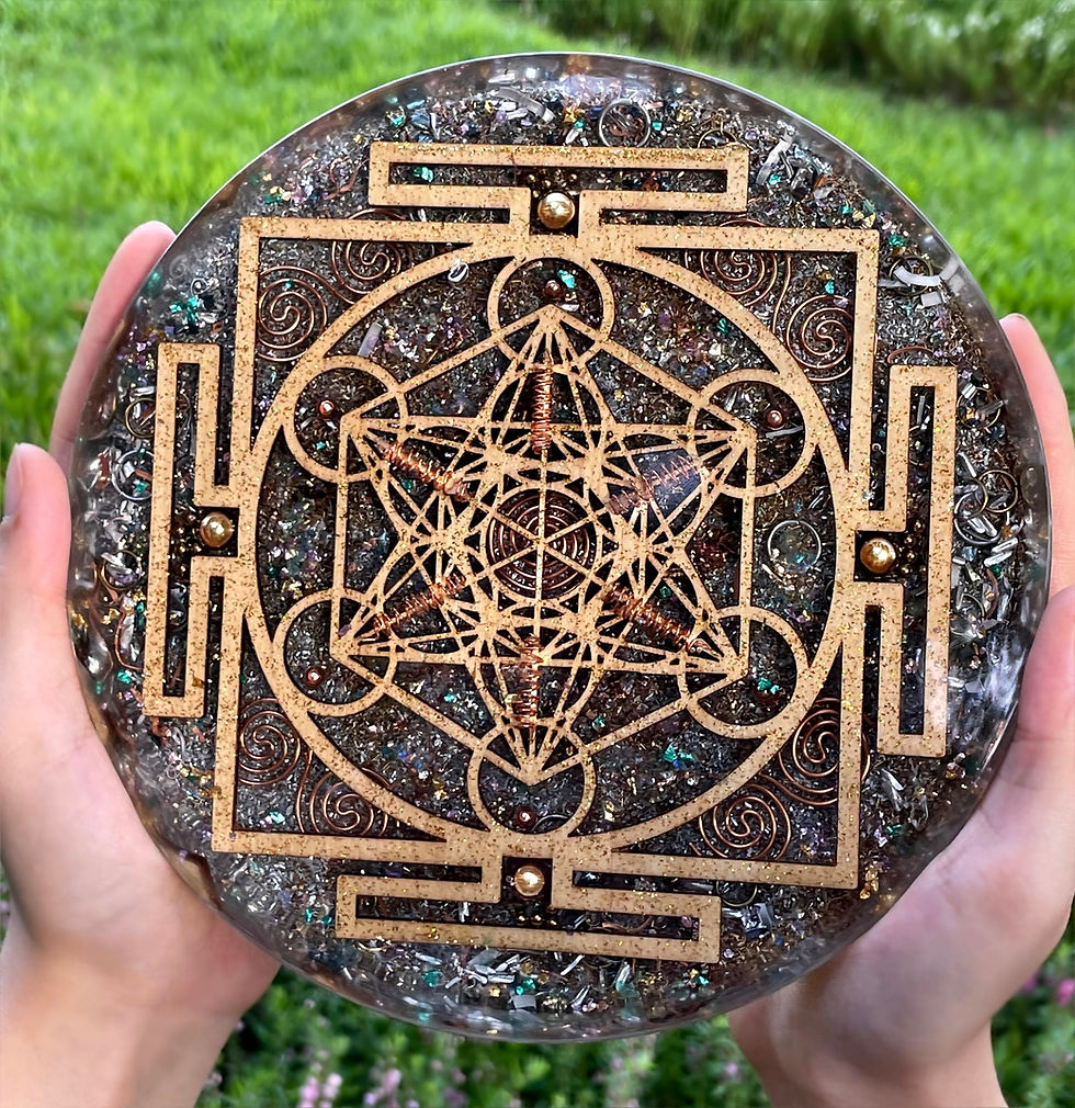 Thumbnail: 7" Metatron's Cube Orgonite Charging Plate