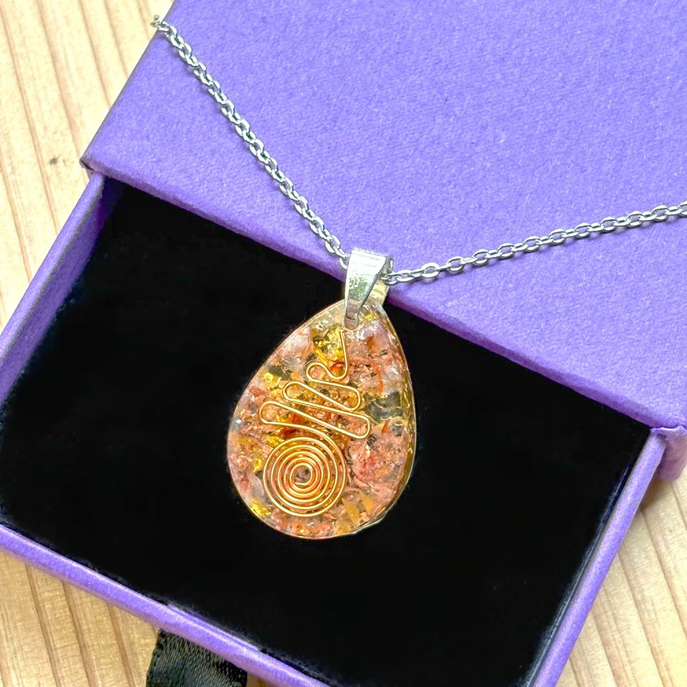 Copper Spiral Orgonite Pendant