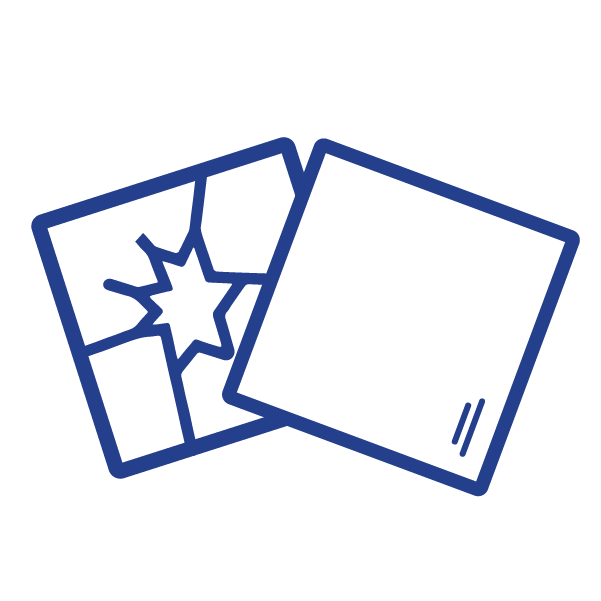 Icon of glass replacement with broken glass
