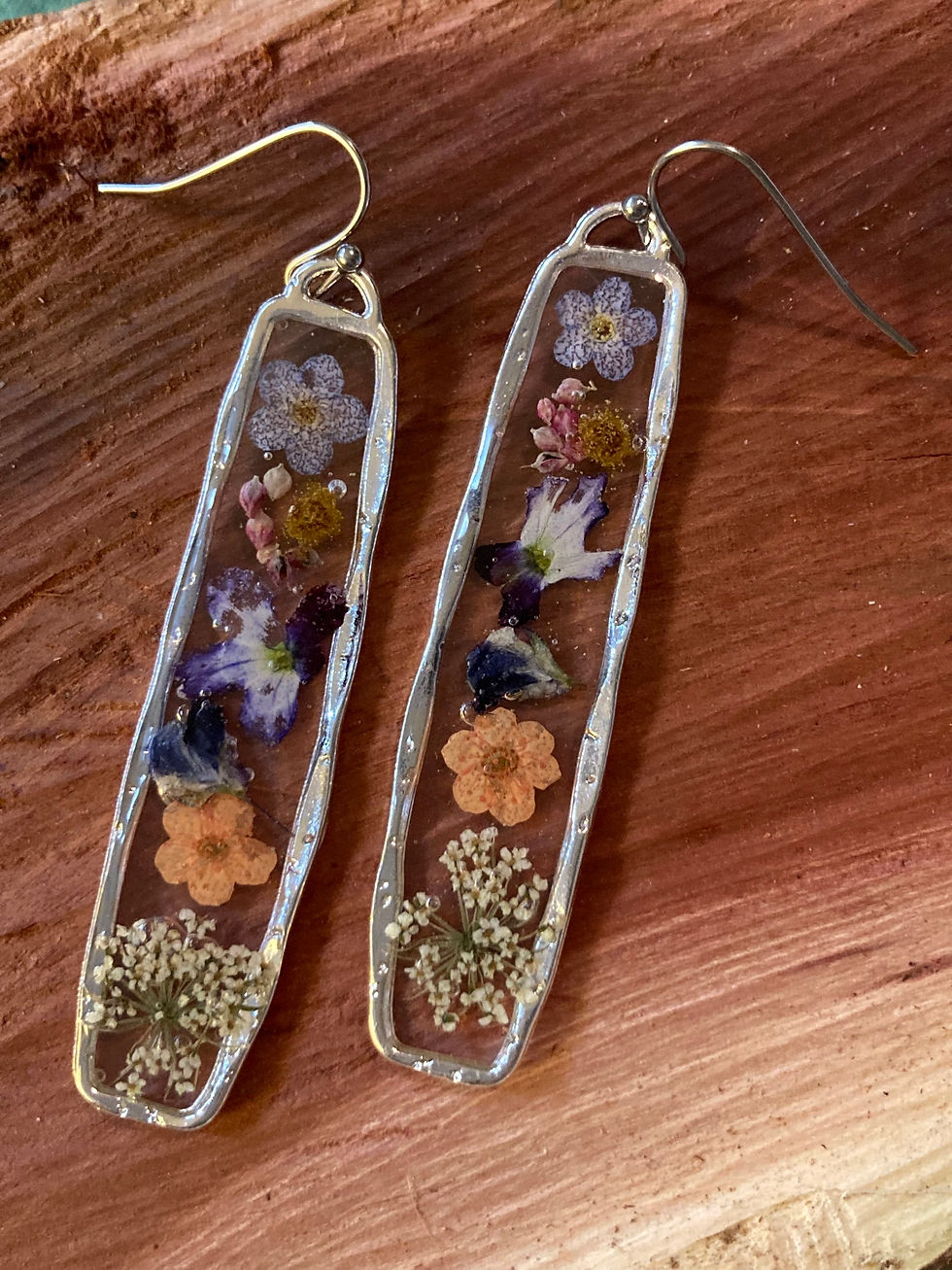 Thumbnail: Spring Mix Long Irregular Rectangle Earrings