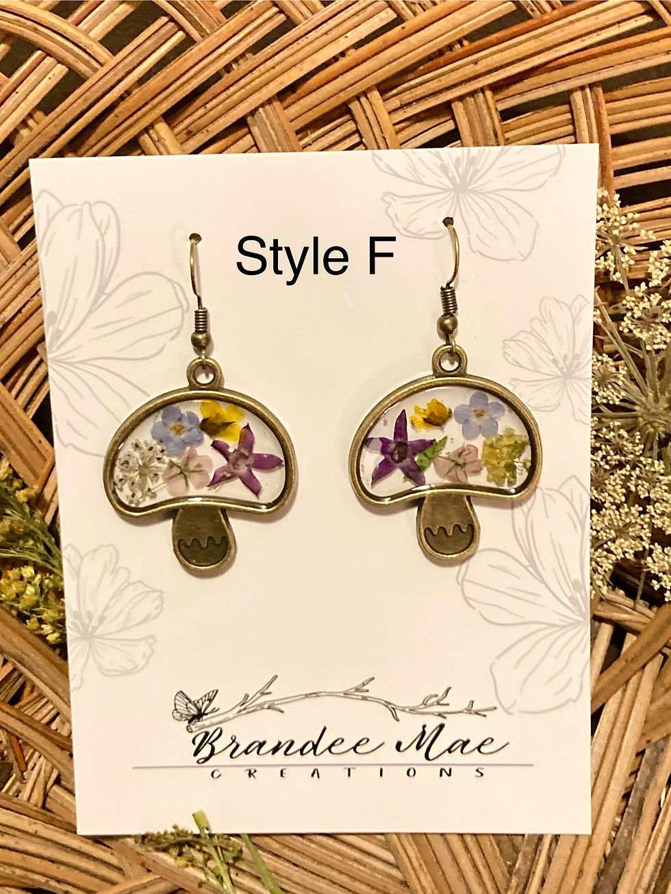 Thumbnail: Mixed Flower Mushroom Shaped Earrings 