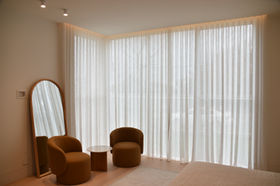 new home build electrical bedroom automated curtains smart home led strip light downlights