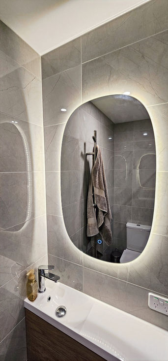 Adessa Electrical Bathroom Renovation LED Backlit Mirror Heated Towel Rail LED Strip Light Electrician Clyde