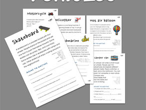 Vehicles Reading Comprehension English