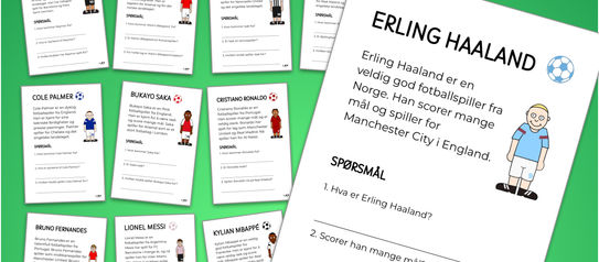 Enkle Lesetekster Fotballspillere Barneskole Oppgaver Lesing