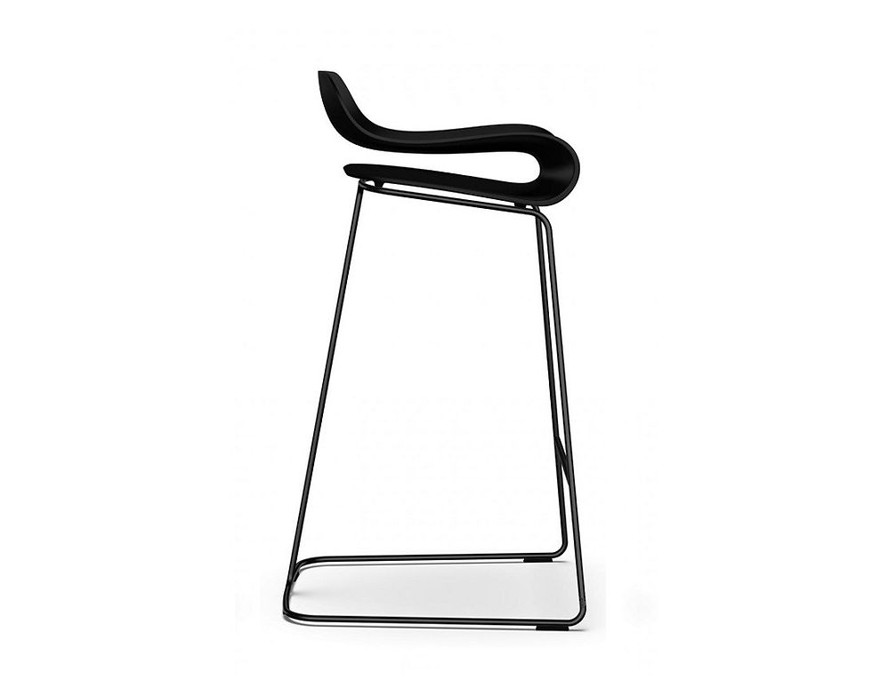 kristamia BCN Moderne barkruk met kunststof zit en slede onderstel in diverse kleuren