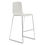 Thumbnail: Moderne keukeneilandstoel met sledeonderstel en kunststof zitting in witte afwerking