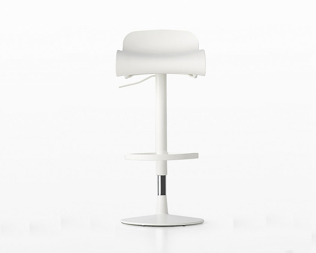 Kristalia Moderne designkruk met gaslift, chroom of epoxy onderstel en kunststof zit in diverse kleuren