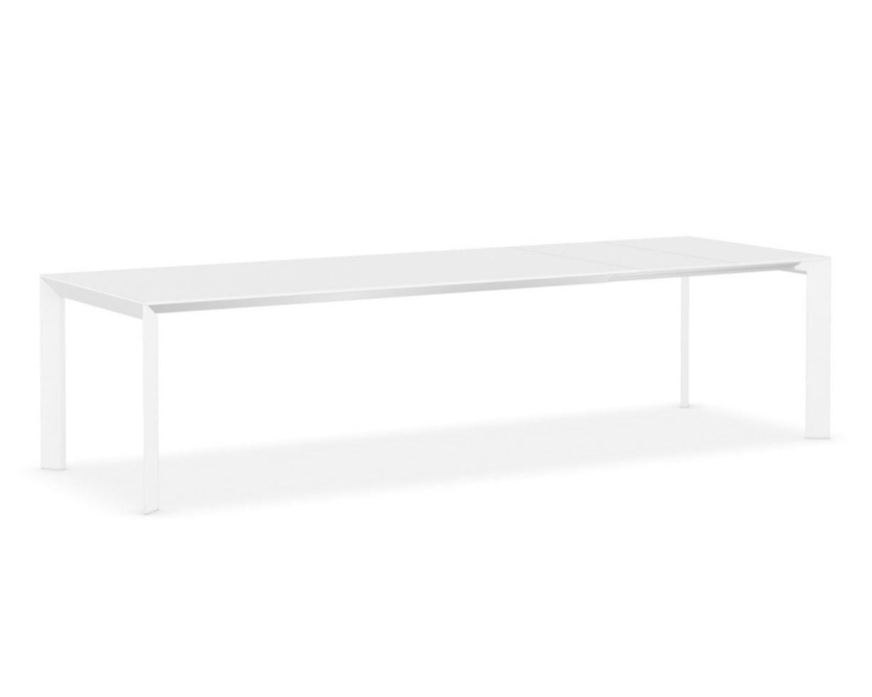 Kristalia Nori rechthoekige tafel met Trespa volkern, pure White volkern, Fenix blad of mat lakglas